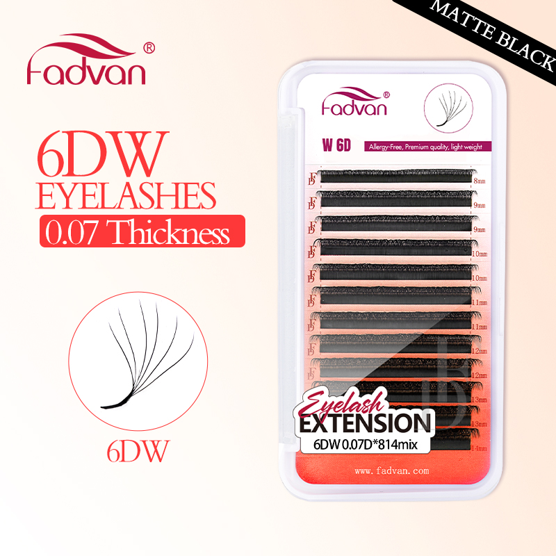 Eyelash Extension Human Hair - FADVAN Gerçek 6D W kirpikler 0.07